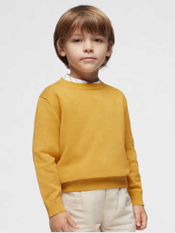 311 Mini Boys Basic Crewneck Knit Sweater - Ochre