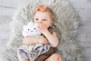 Plush Minky Cloud Lovey Blankie, 12"x12", White