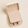 Leatherette Travel Square Jewelry Box - Pink Bow Pattern
