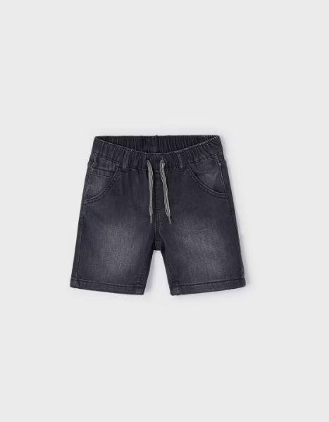 3272 Mini Boys Jogger Top Soft Bermuda Denim Shorts - Dark Grey