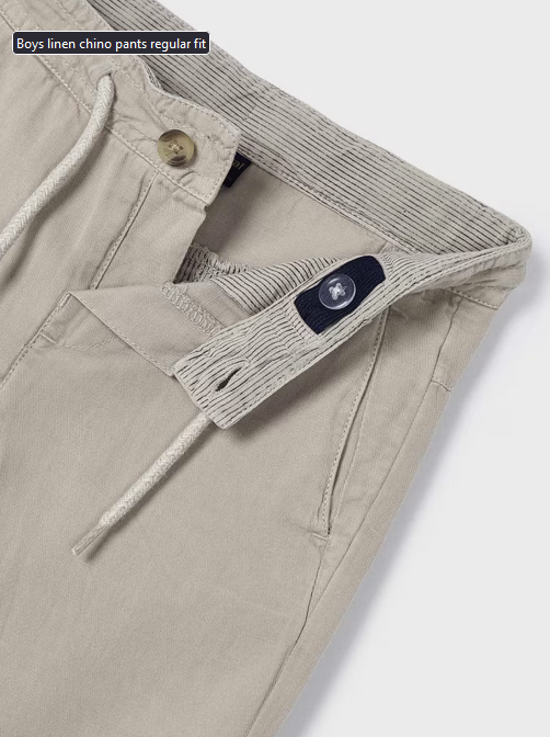 3527 Mini Boys Soft Linen Chino Pants - Semonlina Tan