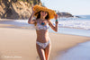 Tween/Teen Reversible Eco-friendly Sustainable Swim Bralette - Isla Corsica Natural Floral/Lt Lavender