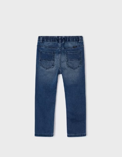 3543 Mini Boys Sustainable Cotton Soft Denim Jogger Pants - Medium Wash