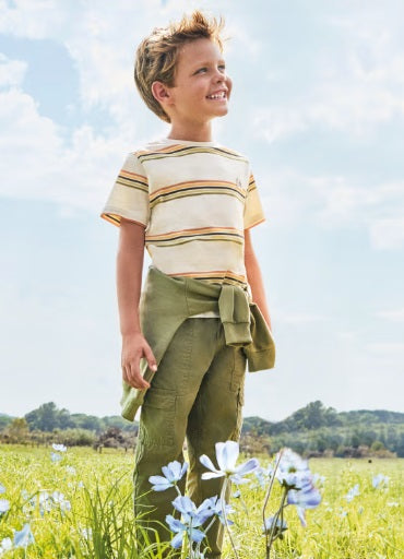 3545 Mini Boys Sustainable Cotton Cargo Pants - Jungle Green