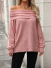 Convertible Cowle Neck to Off Shoulder Long Sleeve Sweater Top