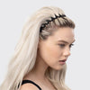 Kitsch Recycled Plastic Non-Slip Zig Zag Headband 2pc - Black & Tortoise