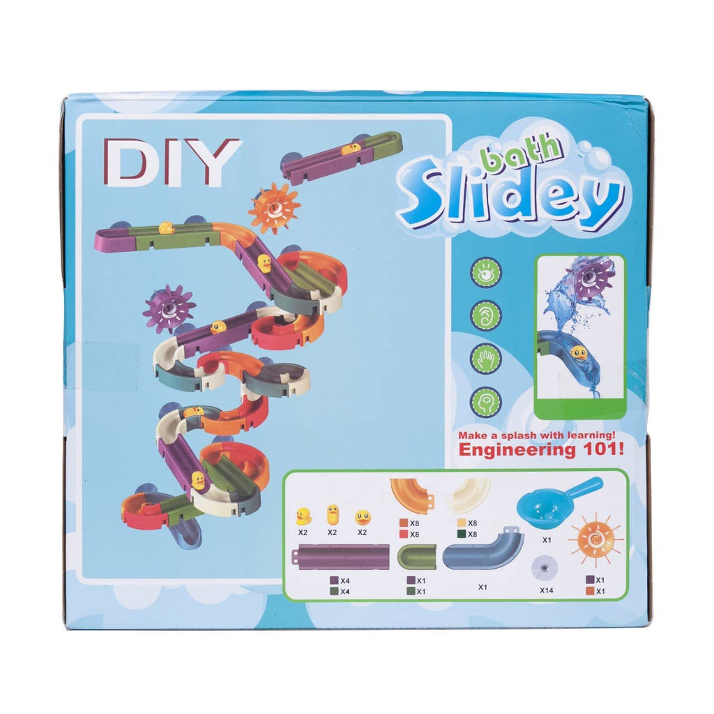 Water Toys, 66 Piece FiZZLeS Build a Bath Slide with Mini Ducks