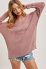 Bluivy Reverse Seam Relaxed Loose Fit Sweater - Rose Pink