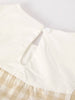 Sleeveless Embroidered Bunny Bib Flare Dress - Natural Gingham