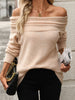 Convertible Cowle Neck to Off Shoulder Long Sleeve Sweater Top