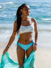 Tween/Teen Reversible Eco-friendly, Sustainable Swim Bottom - Santorini Blue Tile/Mediterranean Blue, Side Tie