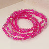 5PCS - Sparkling Faceted Beaded Stackable Stretch Multi Layered Bracelet: Light,Turquoise
