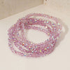 5PCS - Sparkling Faceted Beaded Stackable Stretch Multi Layered Bracelet: Light,Turquoise
