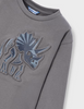 4089 Mini Boys L/S Graphic 3D Embossed Puffy Print - Steel Grey Dinosaur squishy interactive shirt