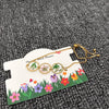 Genuine Pressed Flowers Round Charm 18K Gold Plated Adjustable Bracelet, Queen Anne's Lace and Baby's Breath
