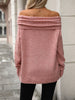 Convertible Cowle Neck to Off Shoulder Long Sleeve Sweater Top