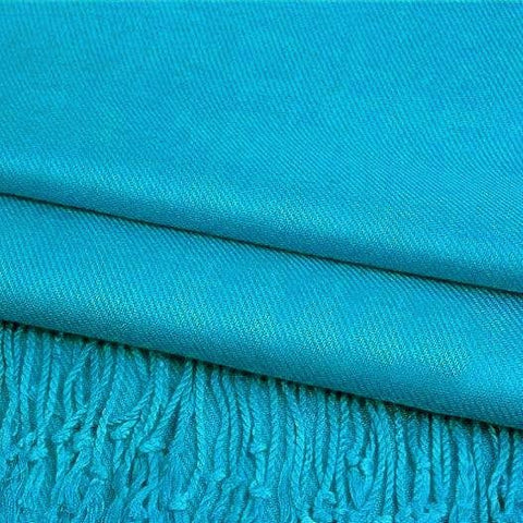 Solid Pashmina Shawl Scarf for Dress: Turquoise