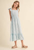 Tween and Teen Girls Maxi Sundress - Juliette Blue Ocean Sea Shells