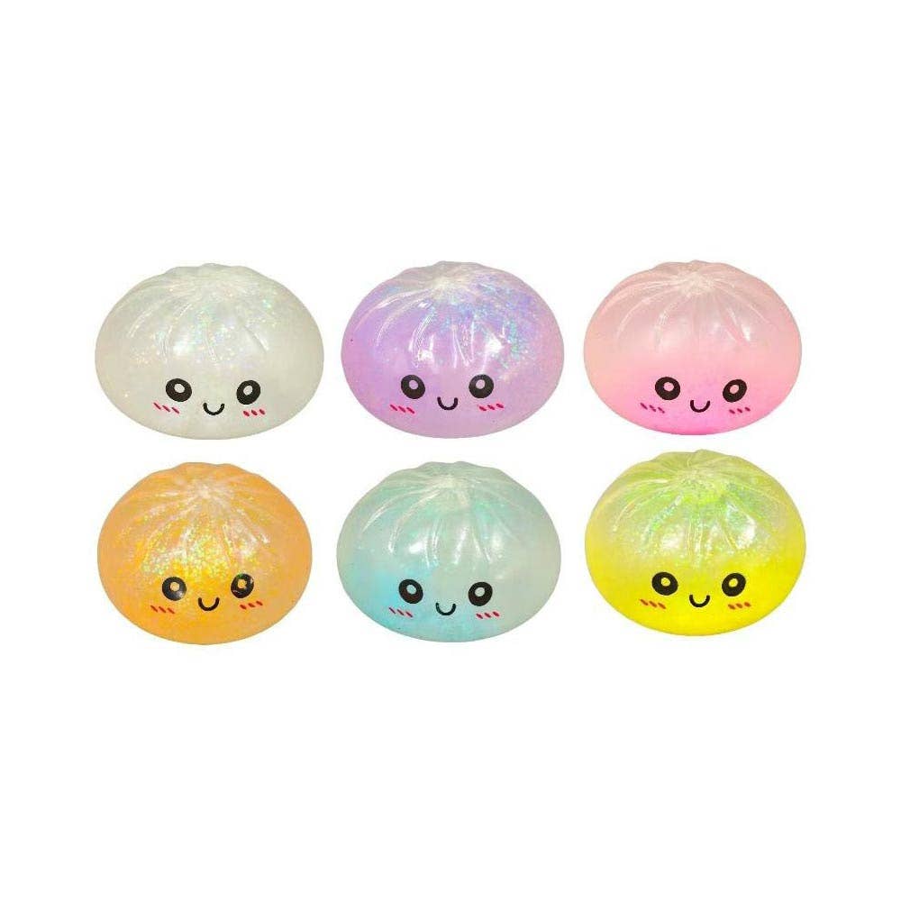 Slow Rise Solid Squishy Sensory Toy - Mystery Glitter Light Color Bao Bun Dumpling Squeeze Squishy Stress Relief Toy