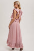 Women's Ruffled Semi Cropped Top - Petal Rose Pink