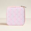 Leatherette Travel Square Jewelry Box - Pink Bow Pattern