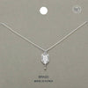 Pave Crystal Stone Pickleball Pendant Necklace: Silver and Clear Crystal