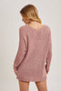 Bluivy Reverse Seam Relaxed Loose Fit Sweater - Rose Pink