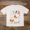 Barefoot Graphic Print TShirt - Chicken Breeds, Heathered Oat