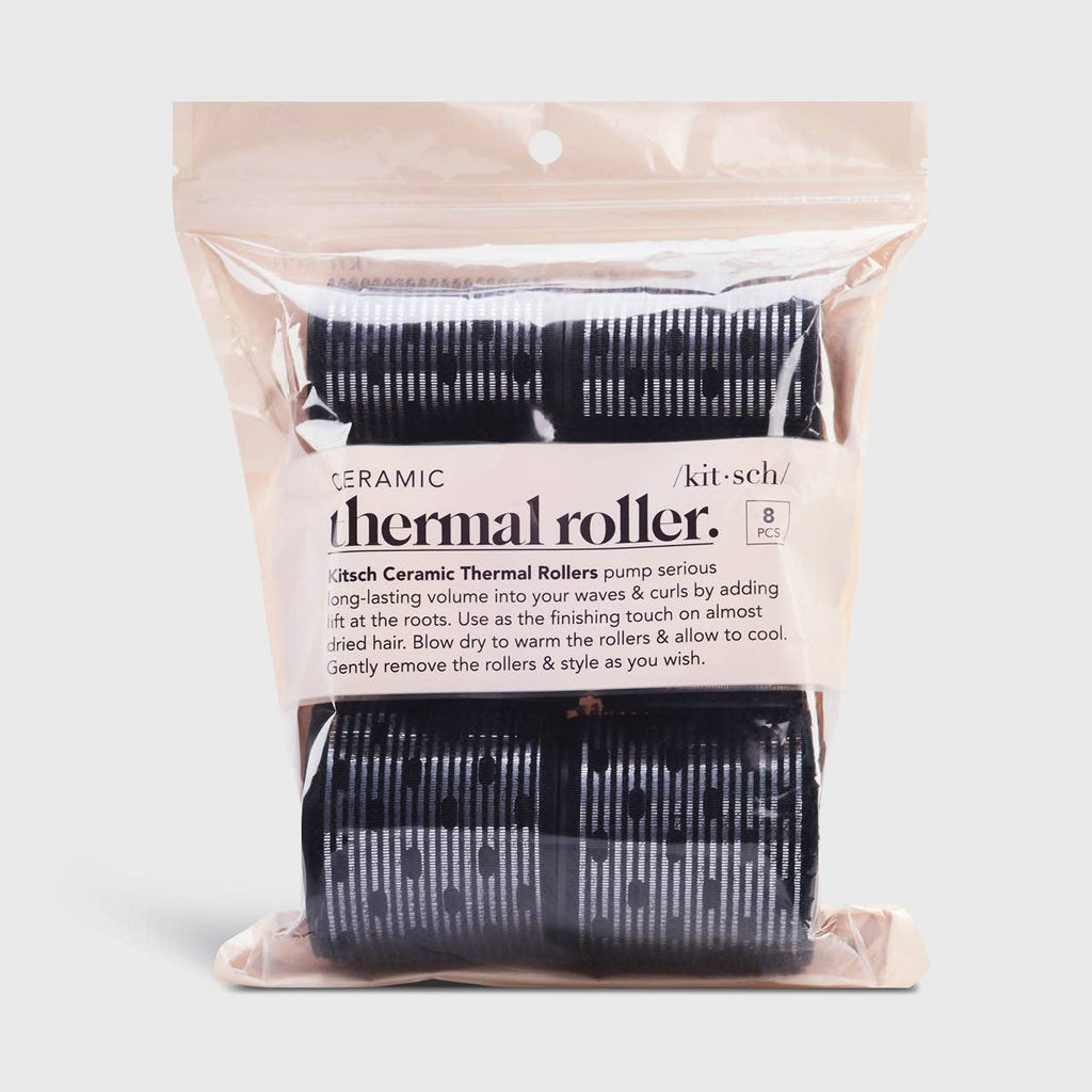 Kitsch Ceramic Hair Rollers 8pc Variety Pack - Black
