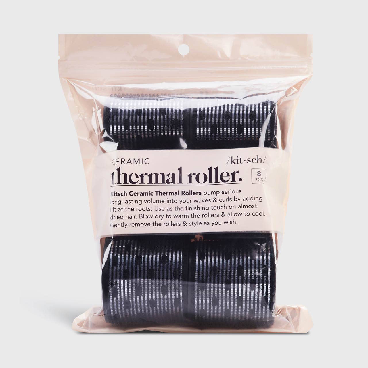 Kitsch Ceramic Hair Rollers 8pc Variety Pack - Black