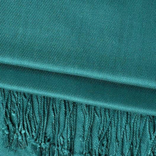 Solid Pashmina Shawl Scarf - Teal Peacock