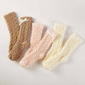 3Pairs - Ultra Luxe Bow Accent Warm Fuzzy Cable Knit Socks Gift Set