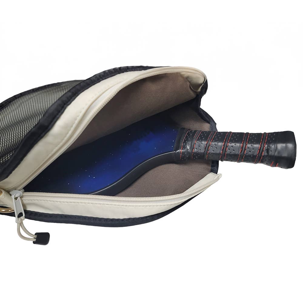 Pickleball Sling Bag / Crossbody Bag: Ivory and Blue
