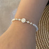 Stainless Steel Shell Customized Letter Bead Bracelet (LETTER OPTIONS A-L)