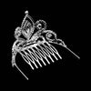 Marquise Stone Pointed Rhinestone Paved Princess Mini Tiara with Comb: Silver Clear