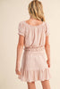Tween and Teens 2PC Peasant Top and Skirt Set - Light Pink