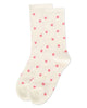 Women's Cashmere Blend Crew Socks - Ivory Pretty in Polka Dots