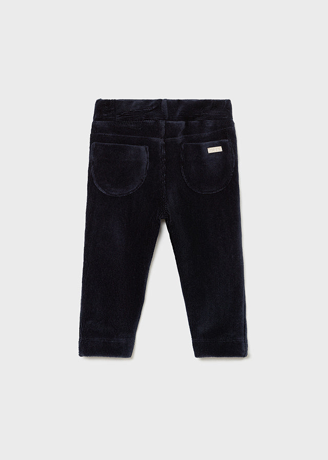 Navy Blue Pants, Trousers, Basic Corduroy Pants, Back Pockets, Back