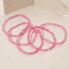 5PCS - Sparkling Faceted Beaded Stackable Stretch Multi Layered Bracelet: Light,Turquoise