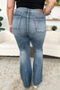 Judy Blue Full Size High Waist Tummy Control Flare Jeans, Dark Wash