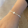 Stainless Steel Shell Customized Letter Bead Bracelet (LETTER OPTIONS A-L)