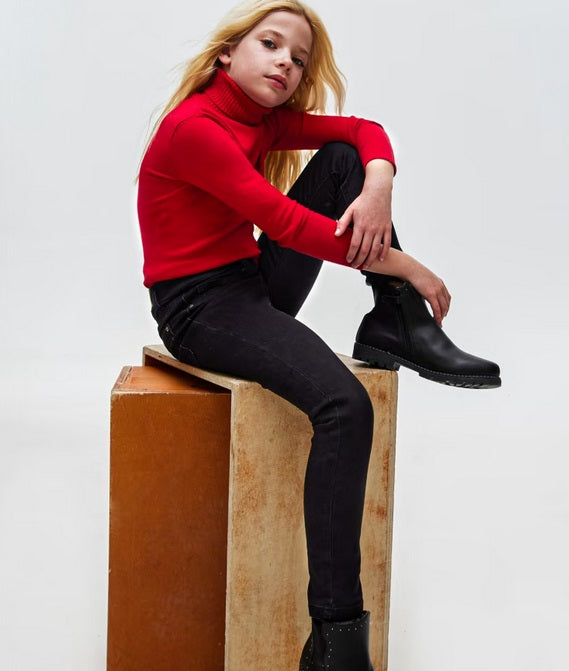 578 Mayoral Tween/Teen Girls Basic Denim Jeans, Pull-on Waistband Black