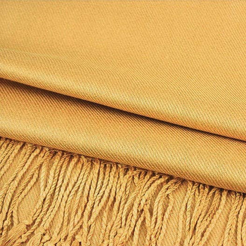 Solid Pashmina Shawl Scarf - Gold