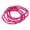 5PCS - Sparkling Faceted Beaded Stackable Stretch Multi Layered Bracelet: Light,Turquoise