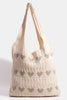 Fame Contrast Heart Crochet Tote Bag