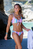 Tween/Teen Reversible Eco-friendly, Sustainable Reversible Swim Top - Sorrento Pink and Blue Stripe
