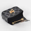 Quilted Jelly Handbag w/Pearlized Handle - Black