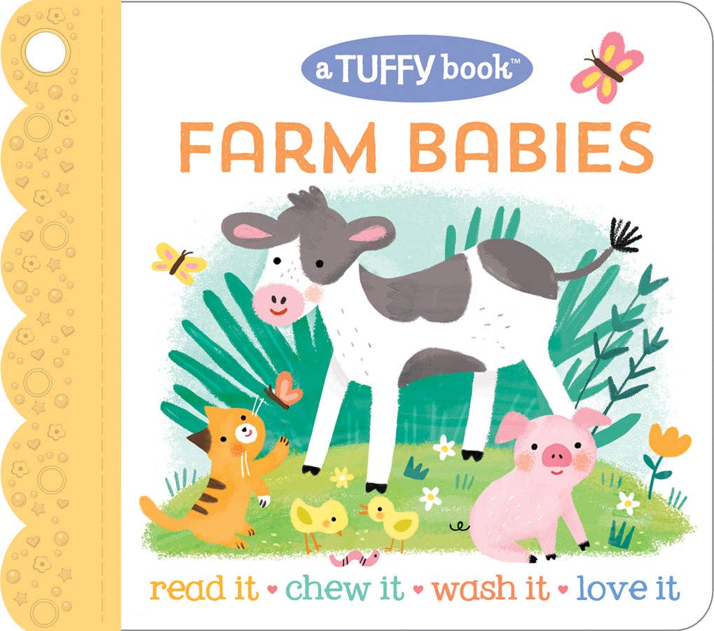 Teething Book - Tuffy Teether Indestructible Book: Farm Babies