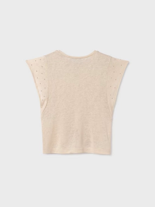 Mayoral tween girls flutter studded soft t-shirt, almond, view 2