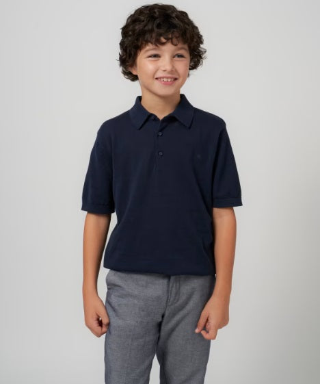 6109 Tween/Teen Boys S/S Knit Polo Shirt - Navy